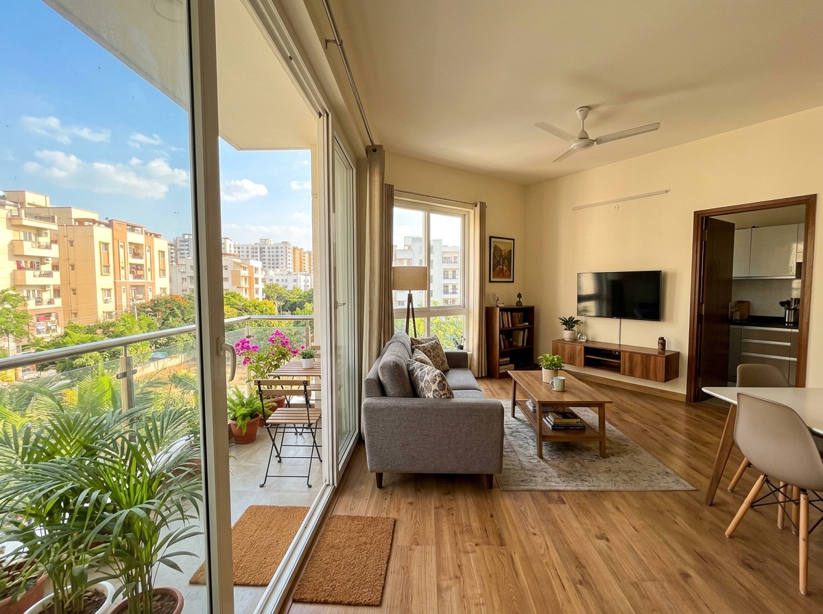 Sun-lit 1BHK Portion with Independent Balcony